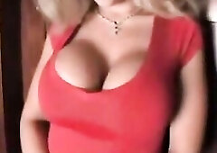 Lascivious playgirl wraps her valuable natural boobs around a thick dong